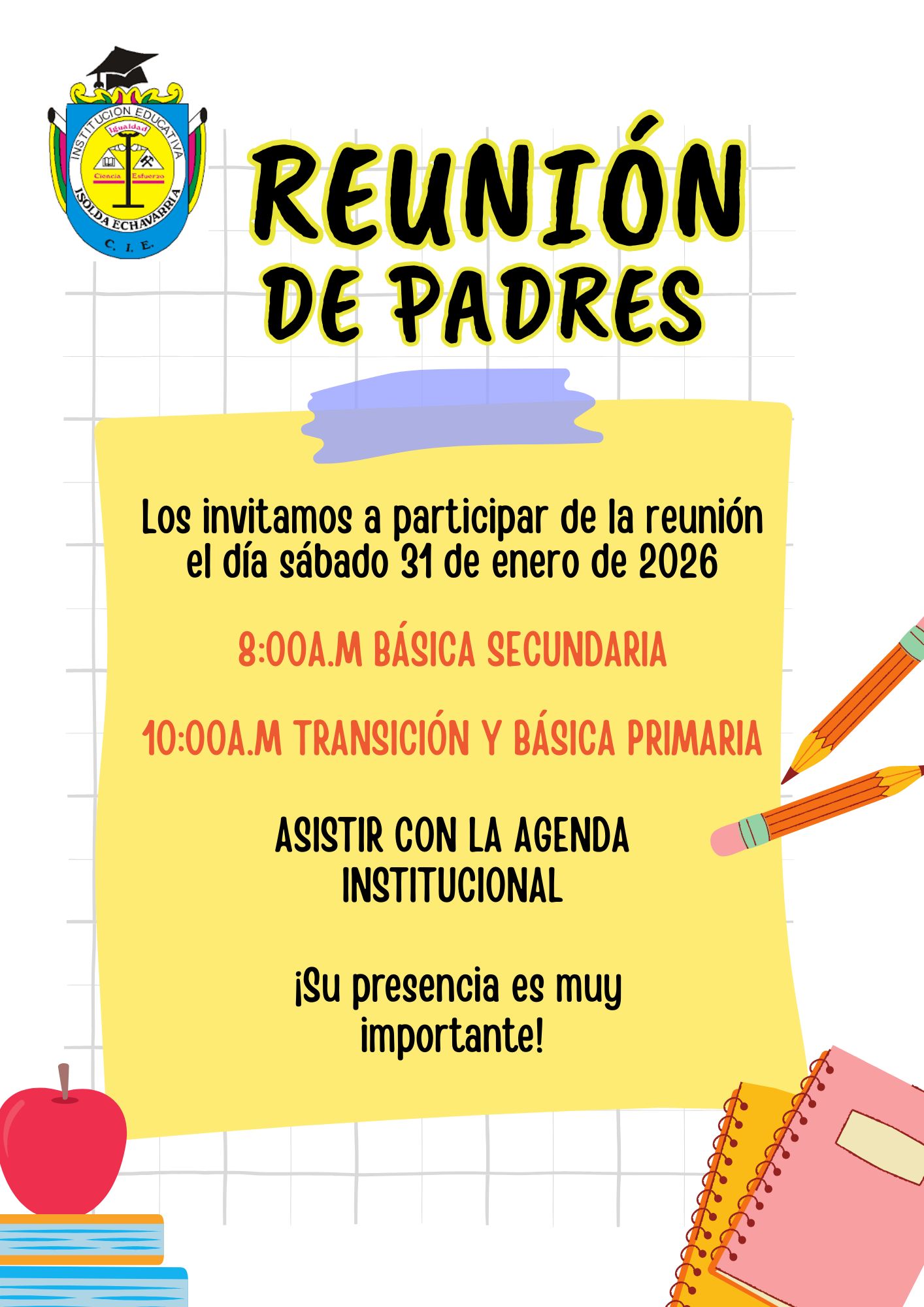 Invitación a reunión de padres